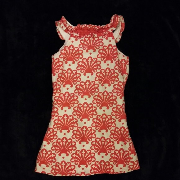 Milly New York 100% Silk Orange White Boho Ruffle Dress - Picture 4 of 4